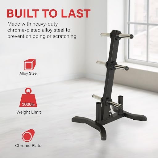 Heavy Chrome Olympic Plate Barbell Rack