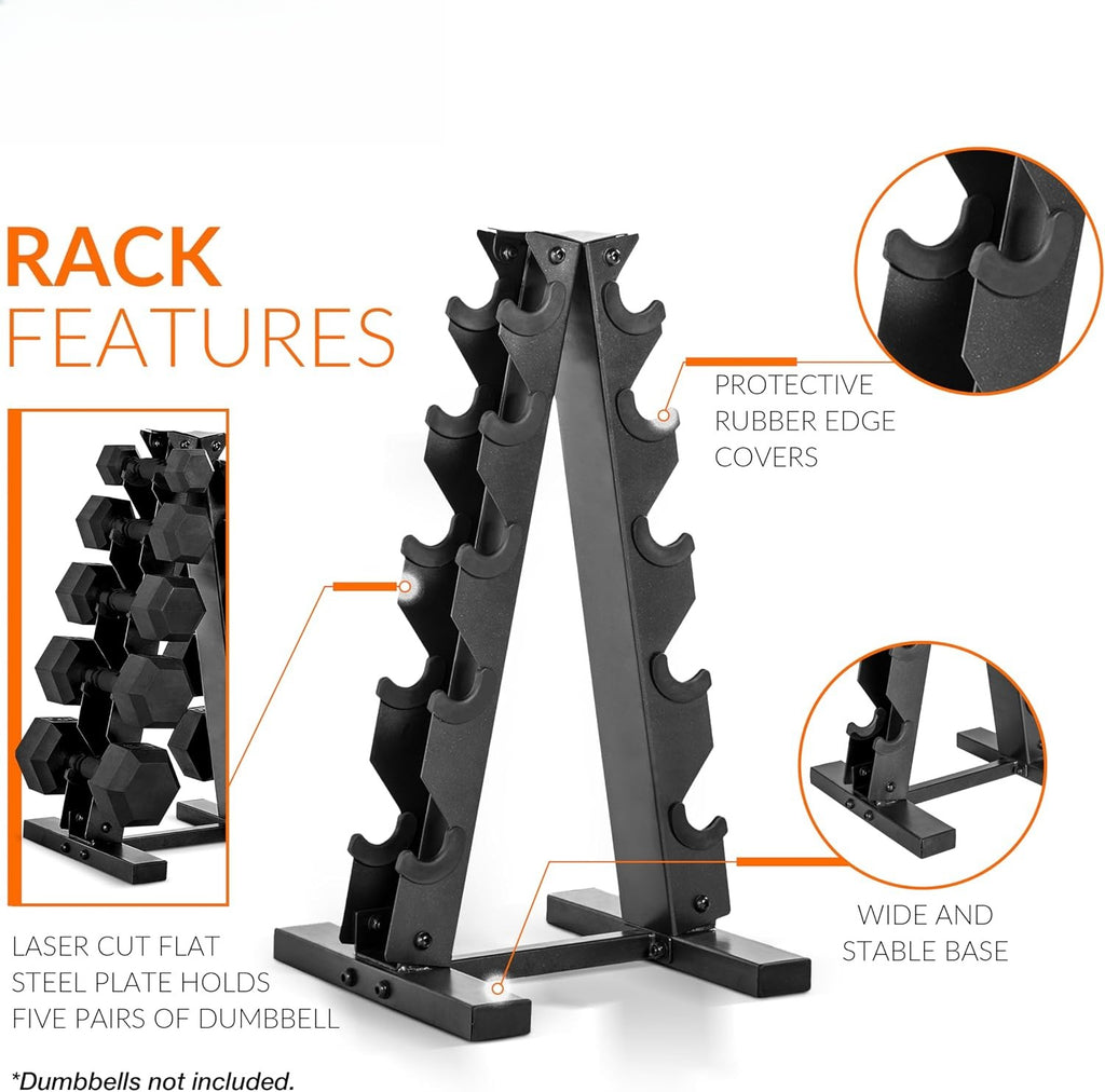 Compact Multi-Tier Dumbbell Storage Rack