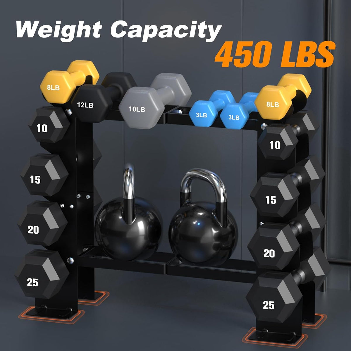 Five Tier Heavy Steel Dumbbell Storage Rack