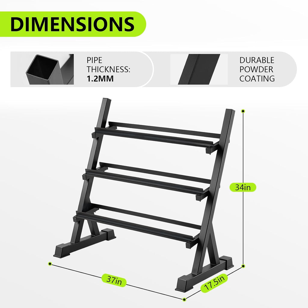Steel Three Tier Dumbbell Storage Rack