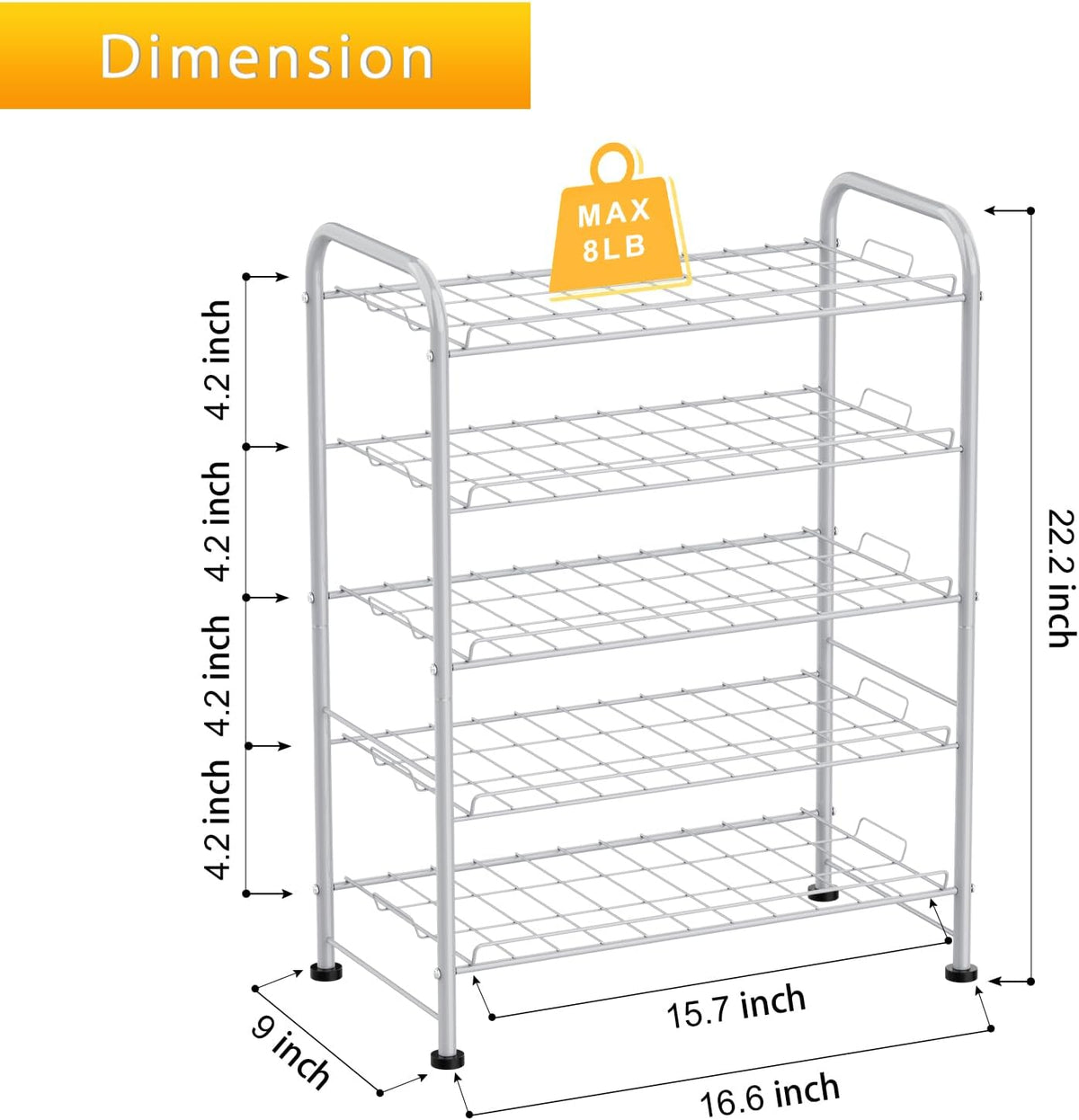 5-Tier Freestanding Bottle Rack