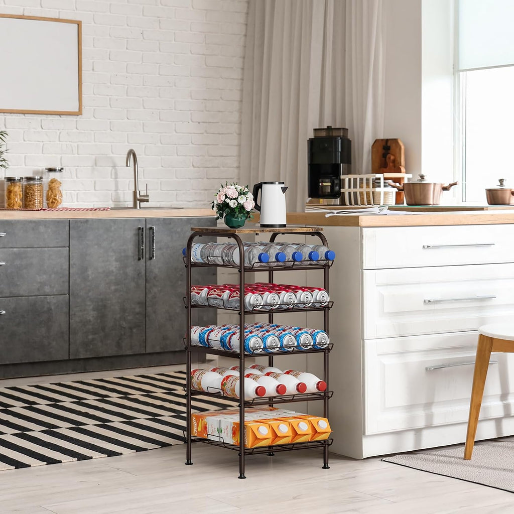 5-Tier Metal Bottle Storage Stand