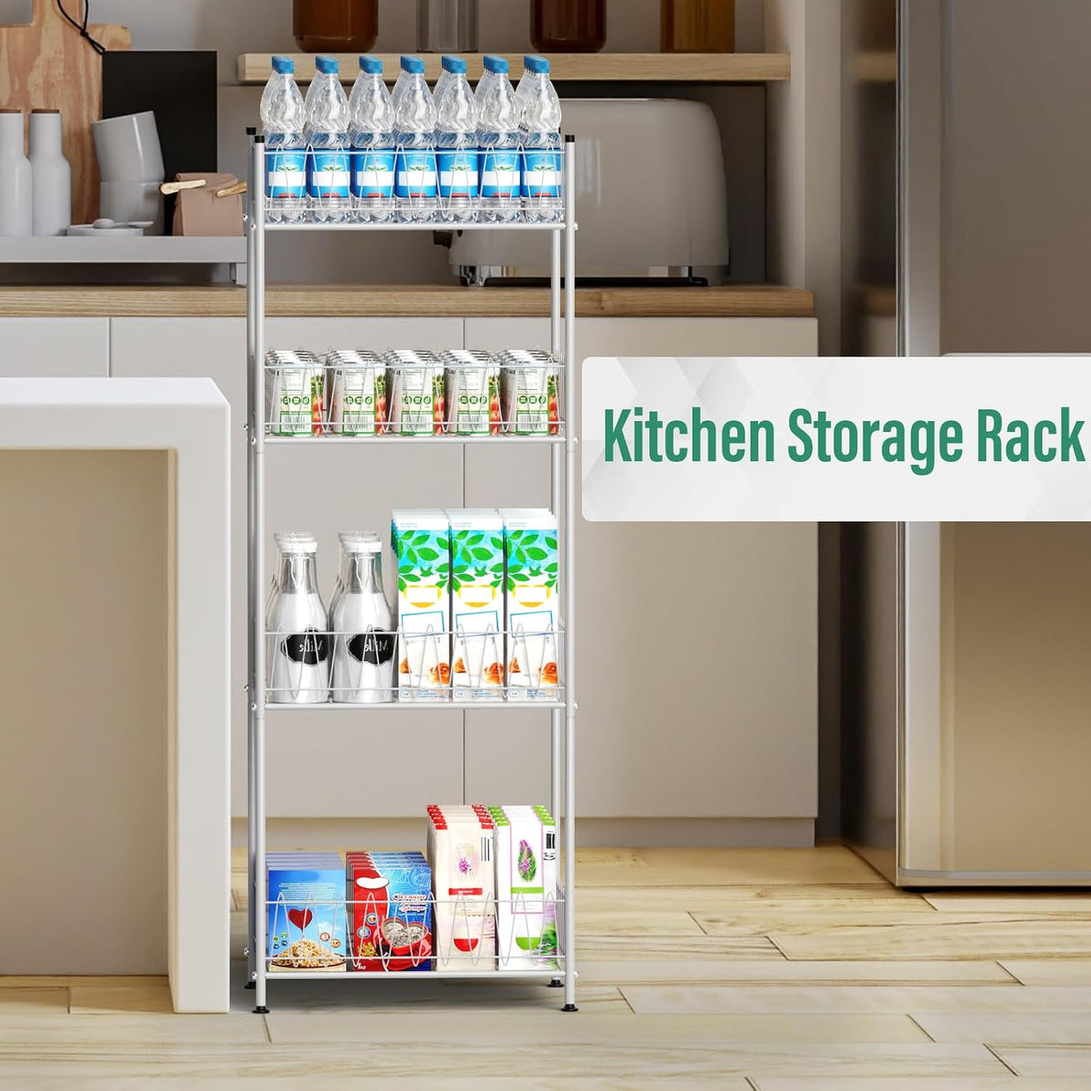 4-Tier Metal Bottle Storage Stand