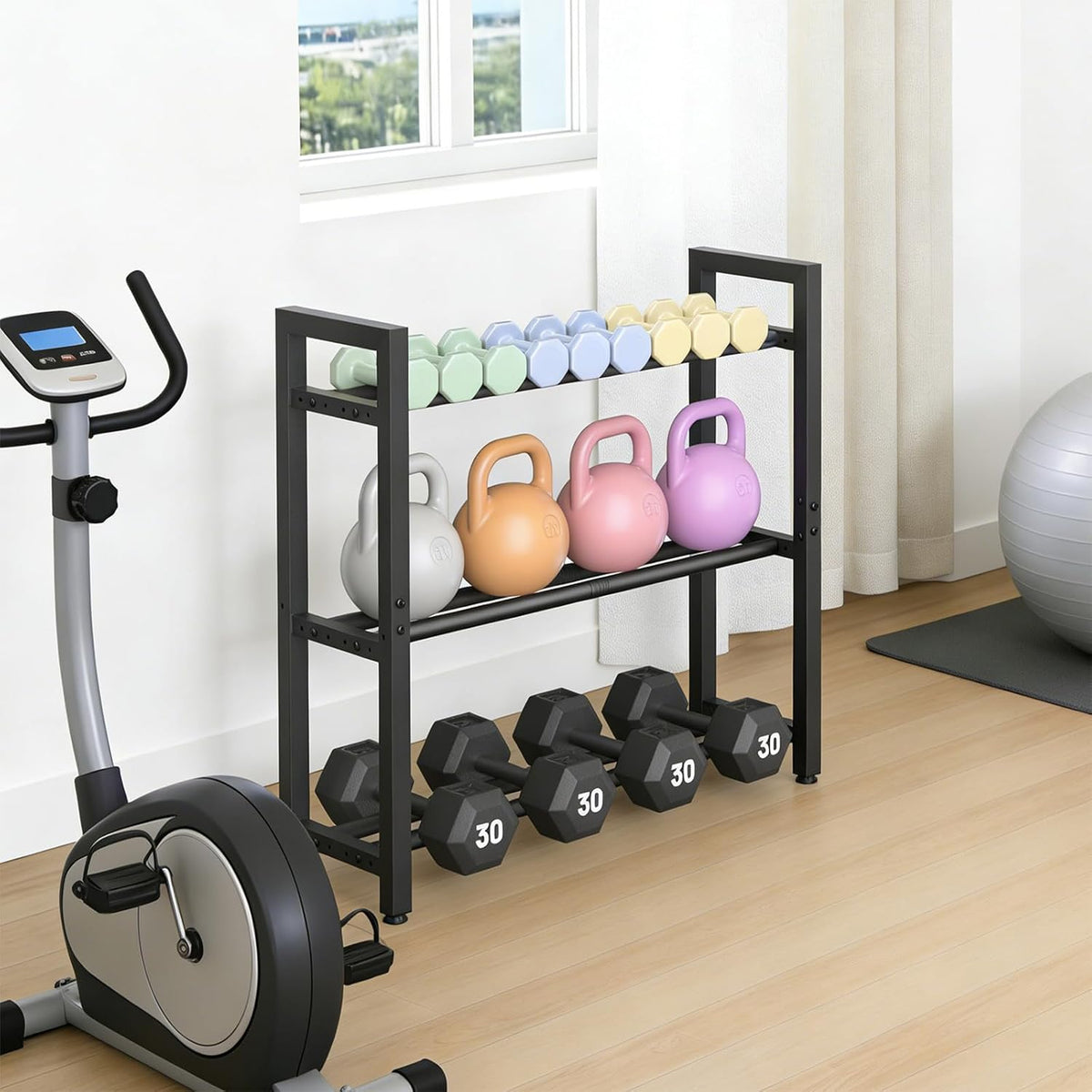 Adjustable Three Tier Weight Storage Rack