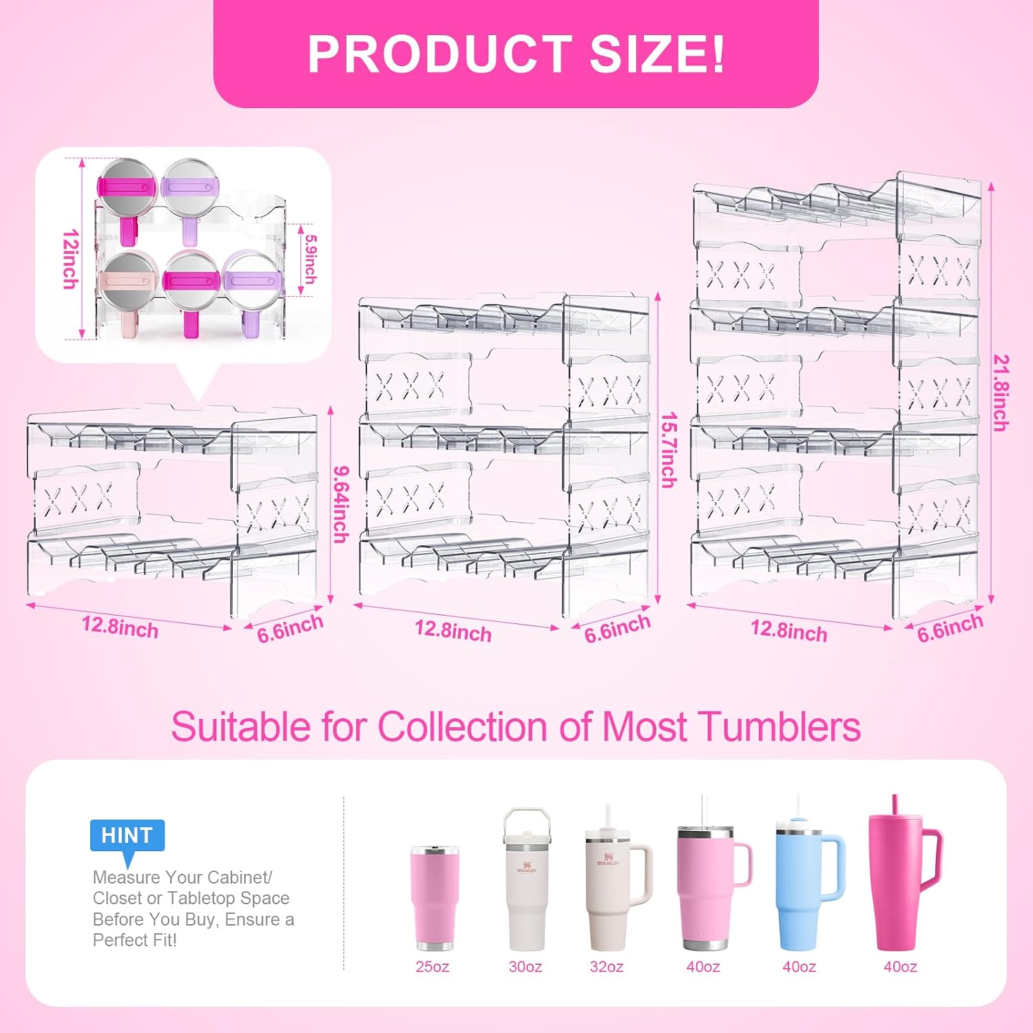 Stackable Large Cup Storage Organizer
