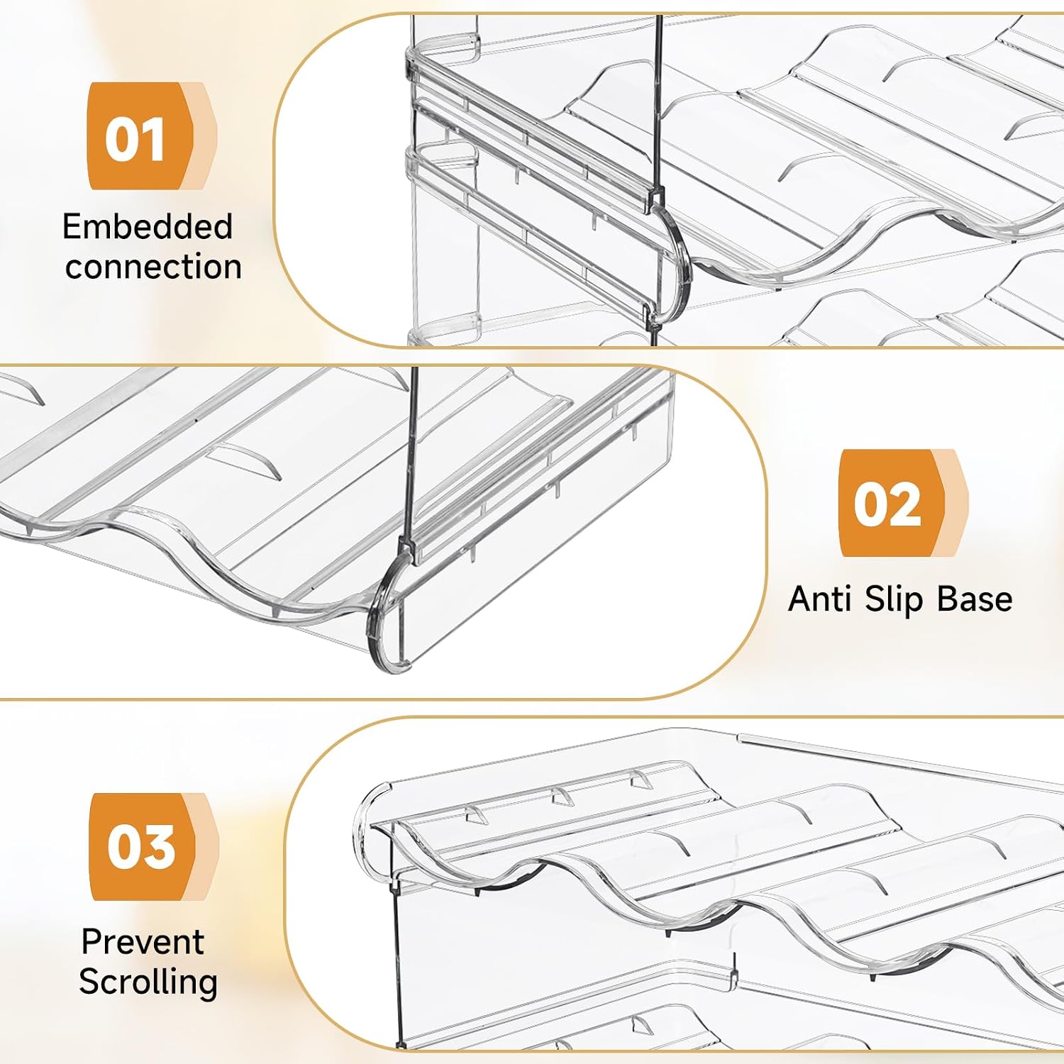 4-Tier Clear Bottle Storage Rack