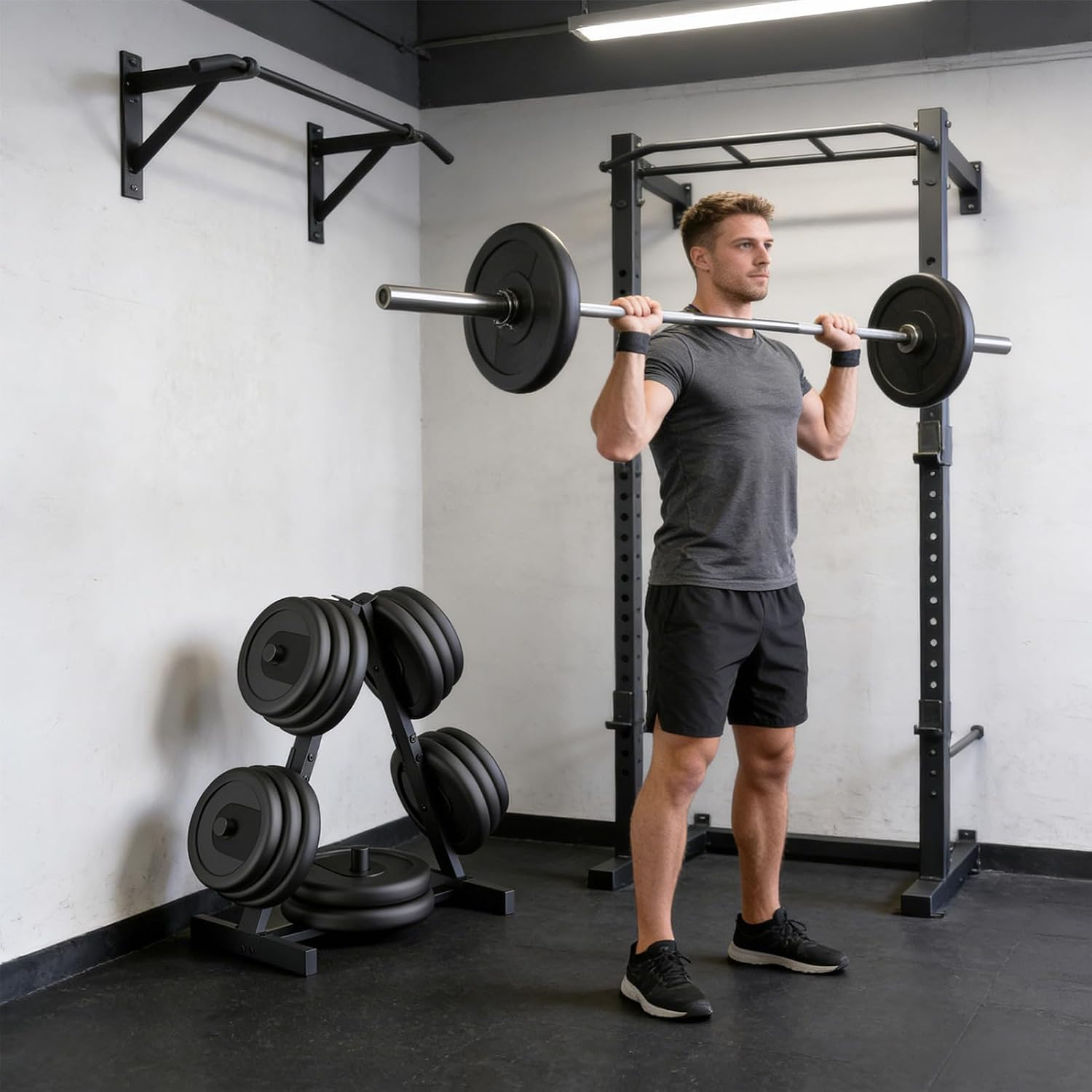 Heavy Home Gym Weight Plate Storage Rack