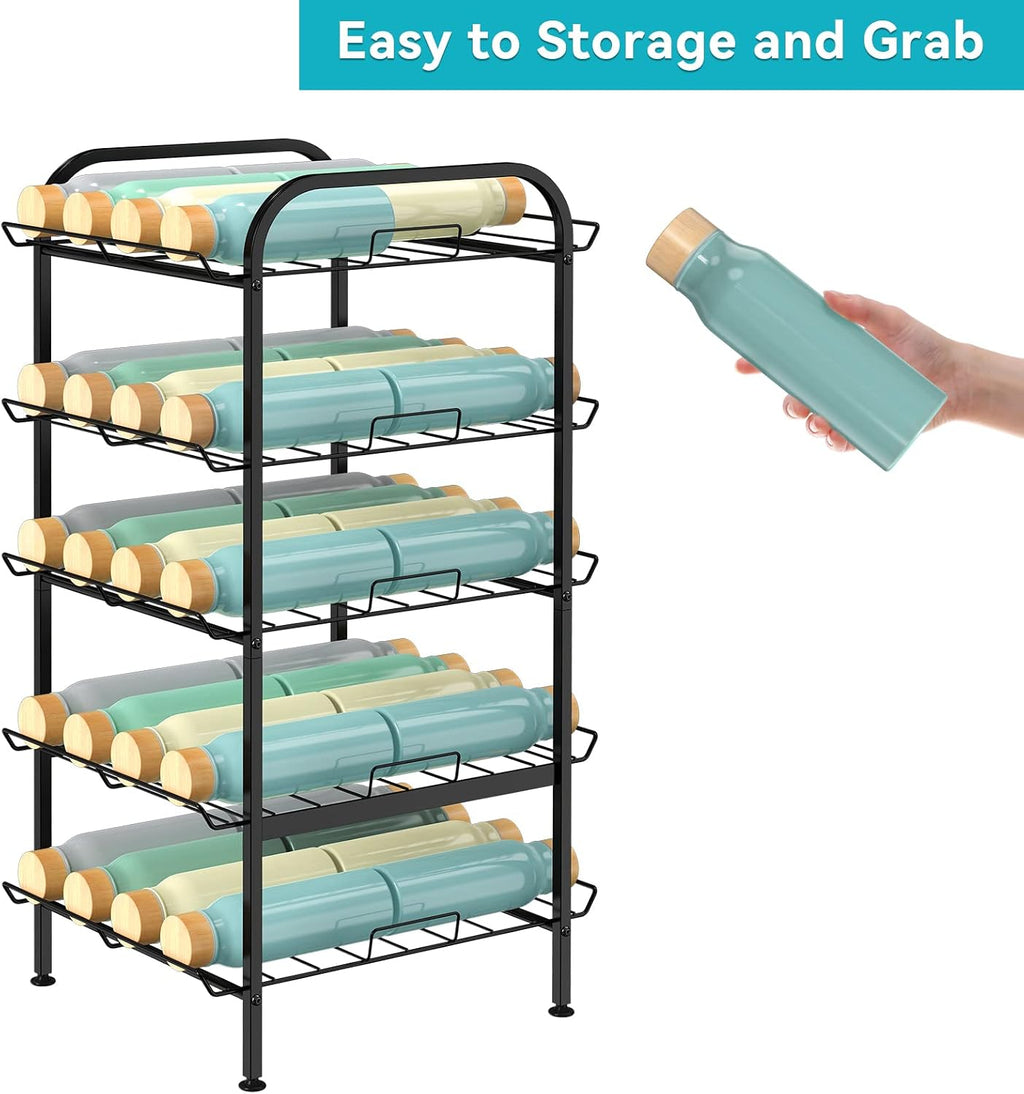 5-Tier Metal Bottle Storage Stand