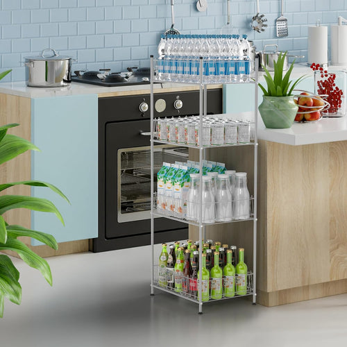 4-Tier Metal Bottle Storage Stand
