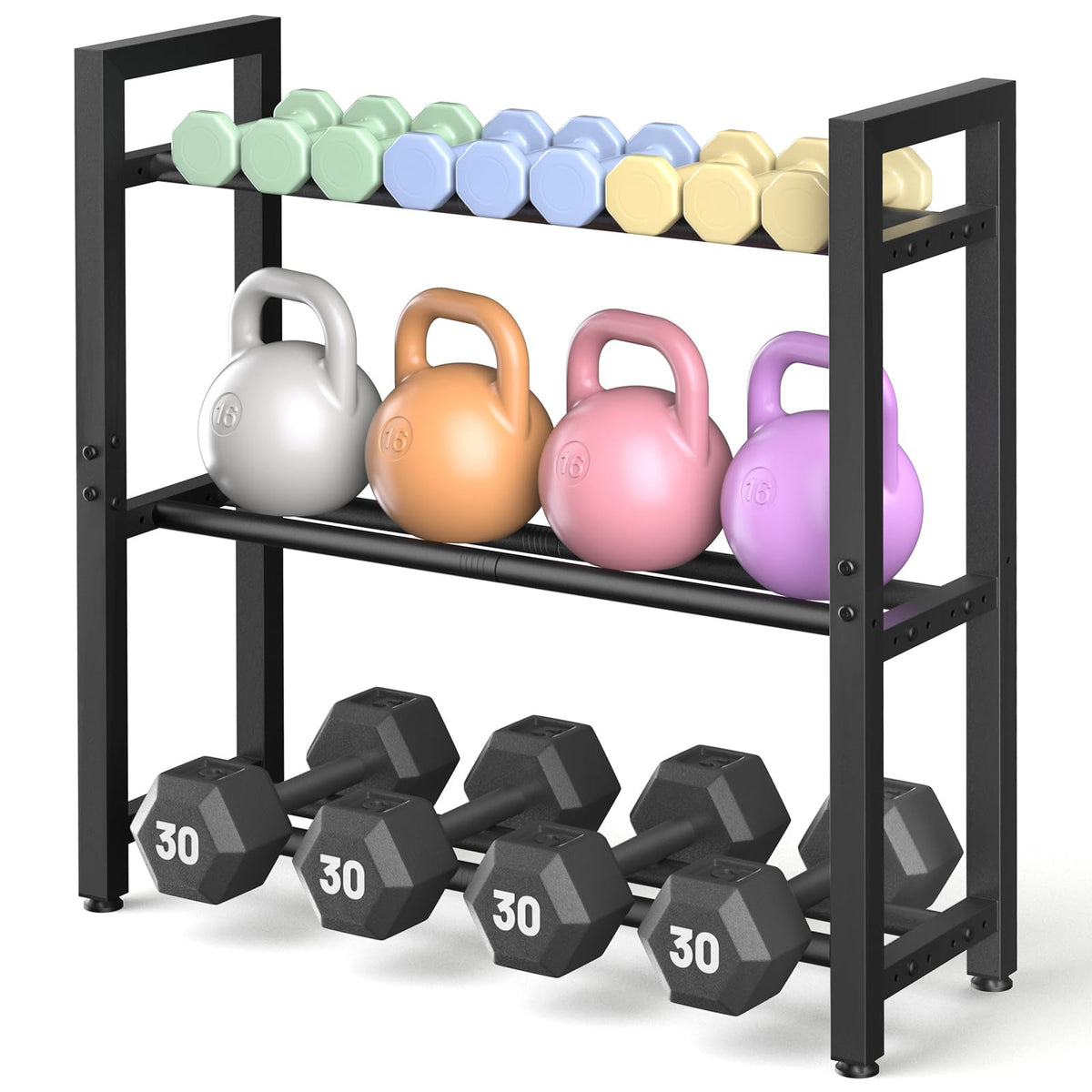 Adjustable Three Tier Weight Storage Rack