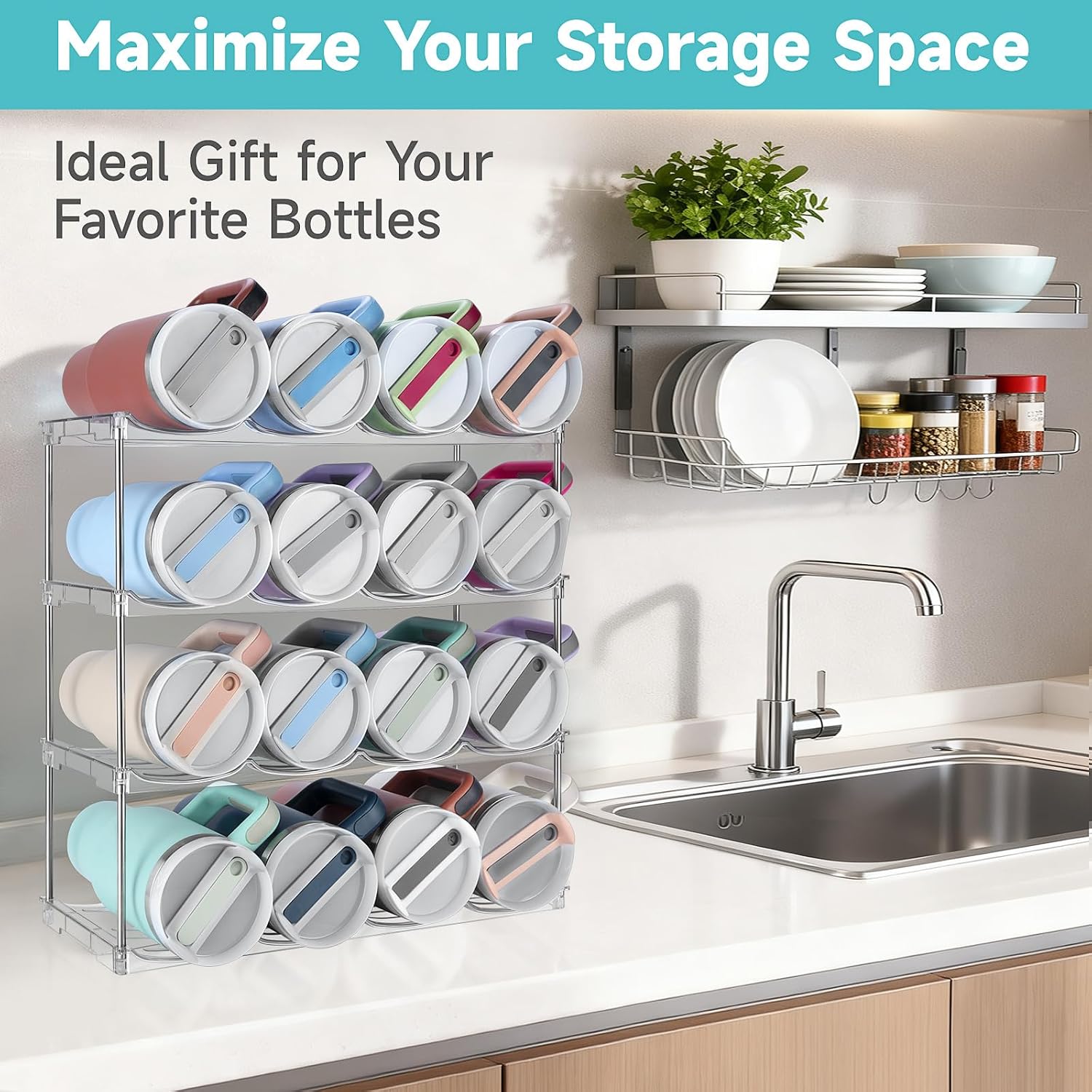 4-Tier Stackable Cup Organizer
