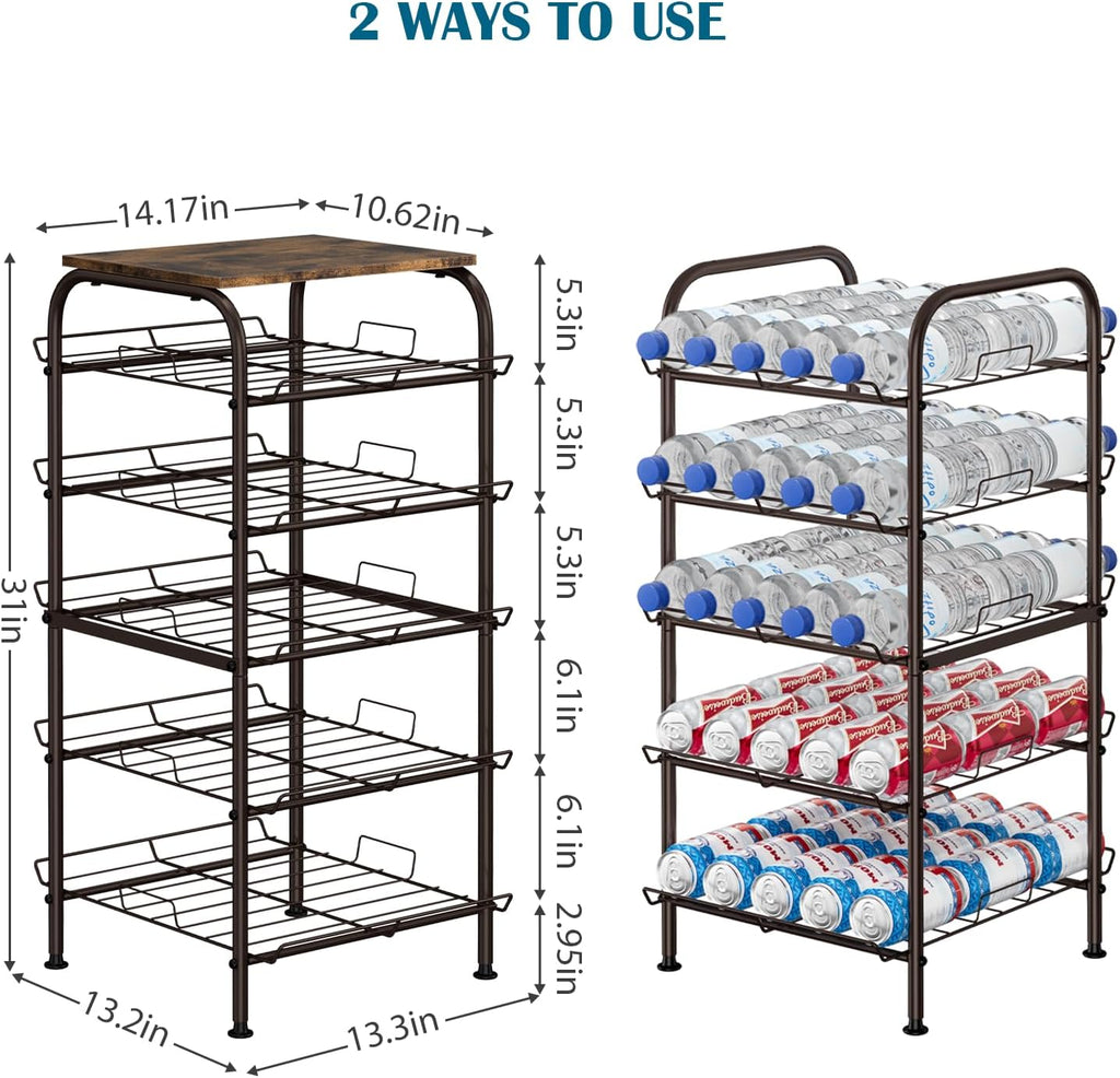 5-Tier Metal Bottle Storage Stand