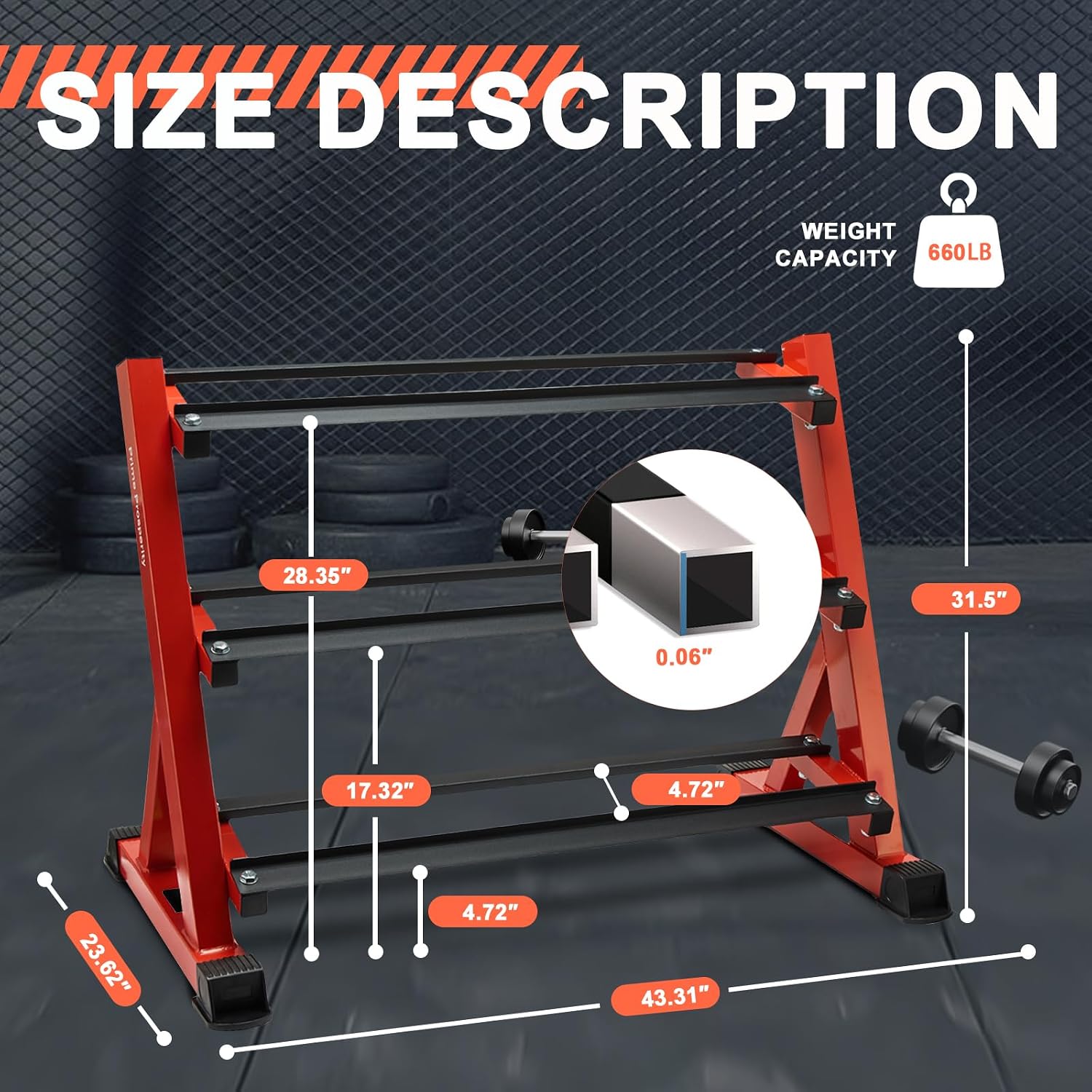 Heavy Three Tier Dumbbell Storage Rack