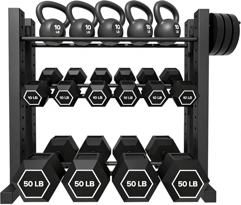 Three Tier Compact Dumbbell Storage Rack