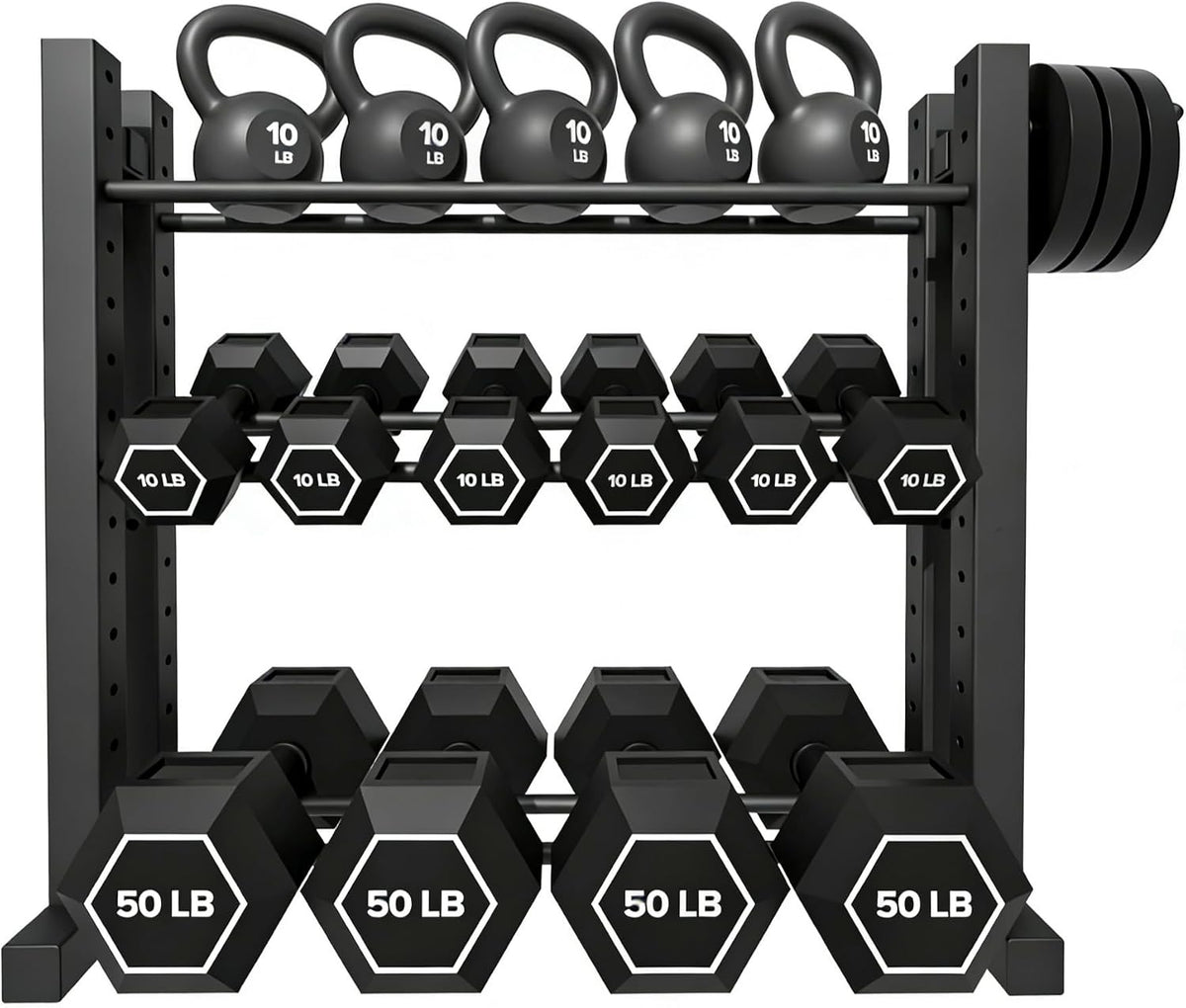 Three Tier Compact Dumbbell Storage Rack