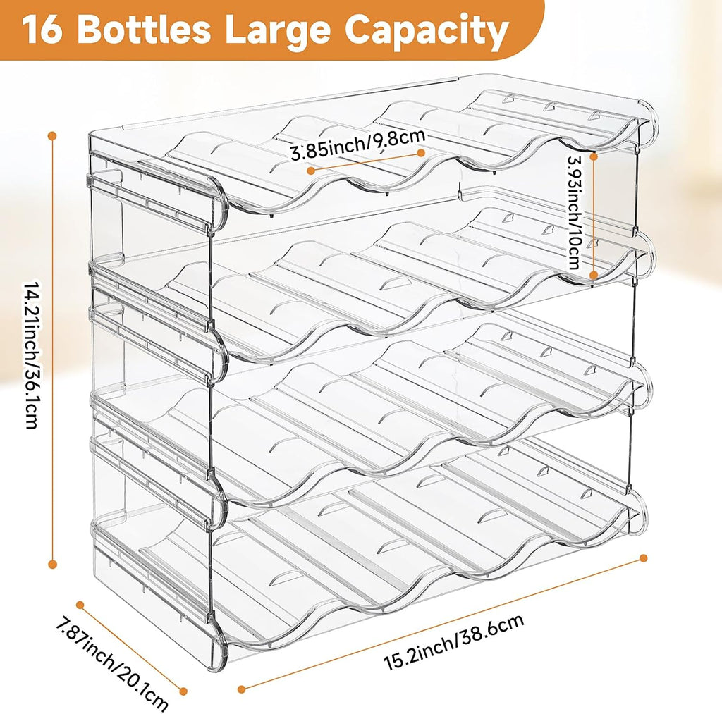 4-Tier Clear Bottle Storage Rack