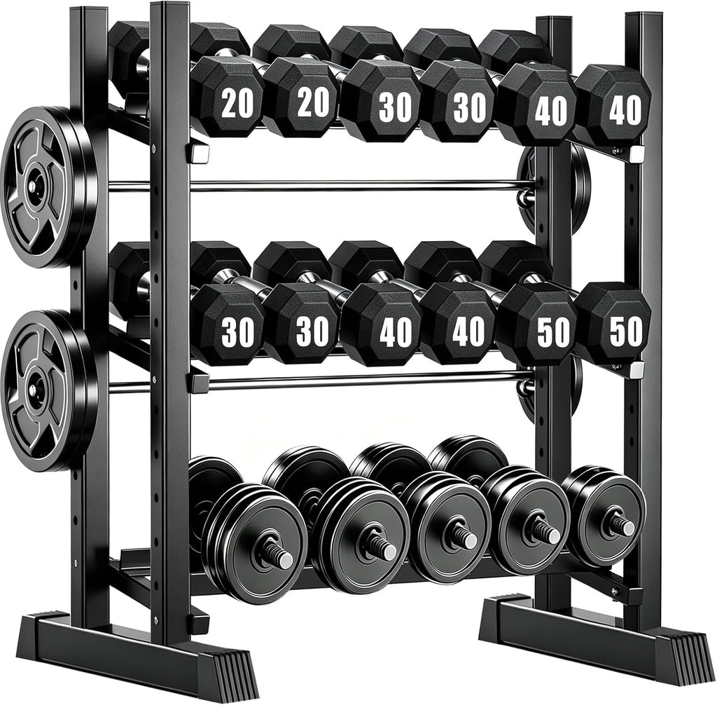 Adjustable 3-Tier Multi Weight Storage Rack