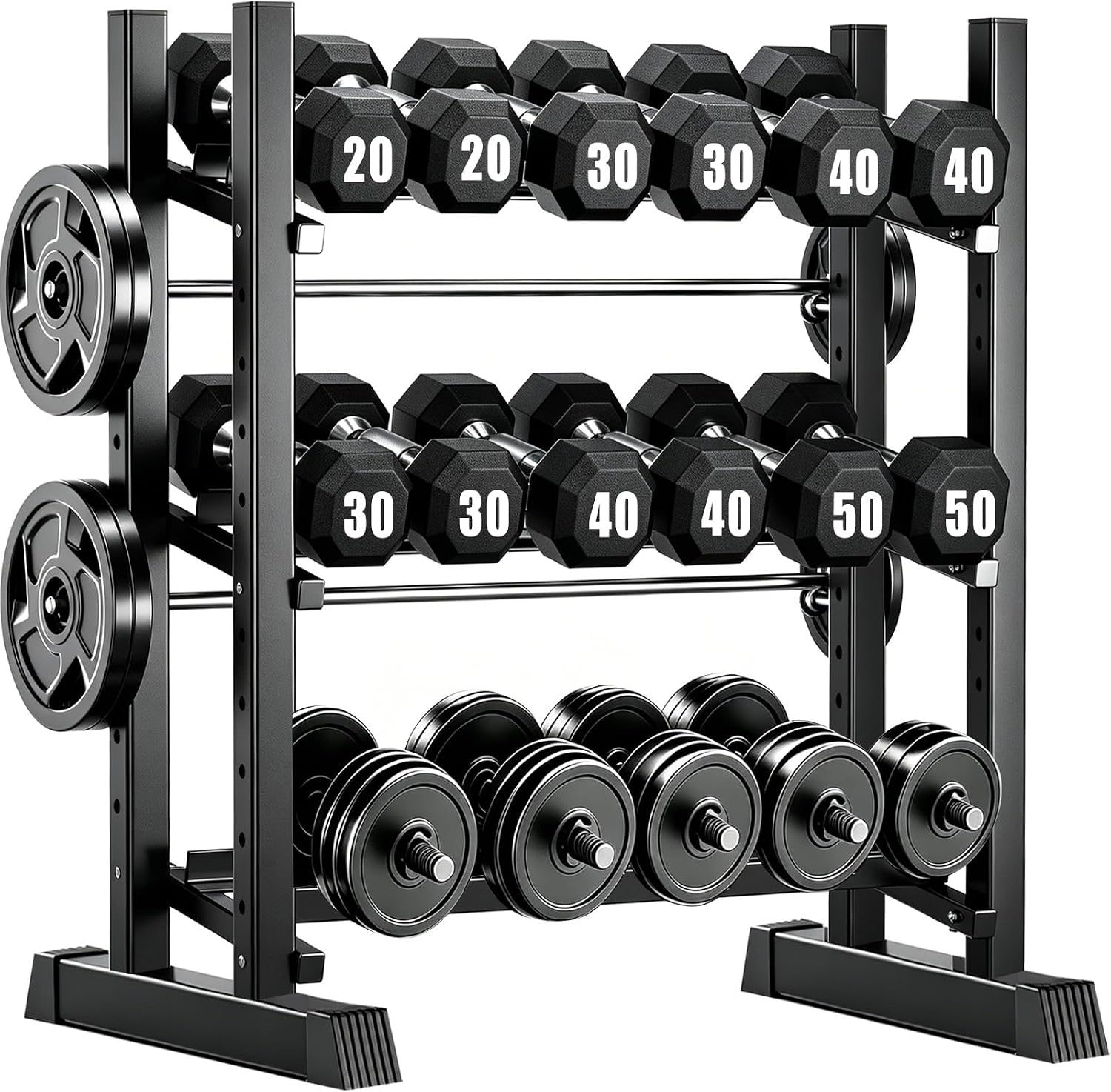 Adjustable 3-Tier Multi Weight Storage Rack