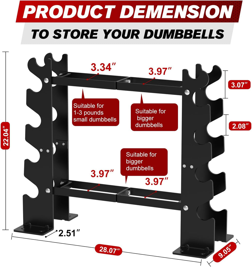 Five Tier Heavy Steel Dumbbell Storage Rack