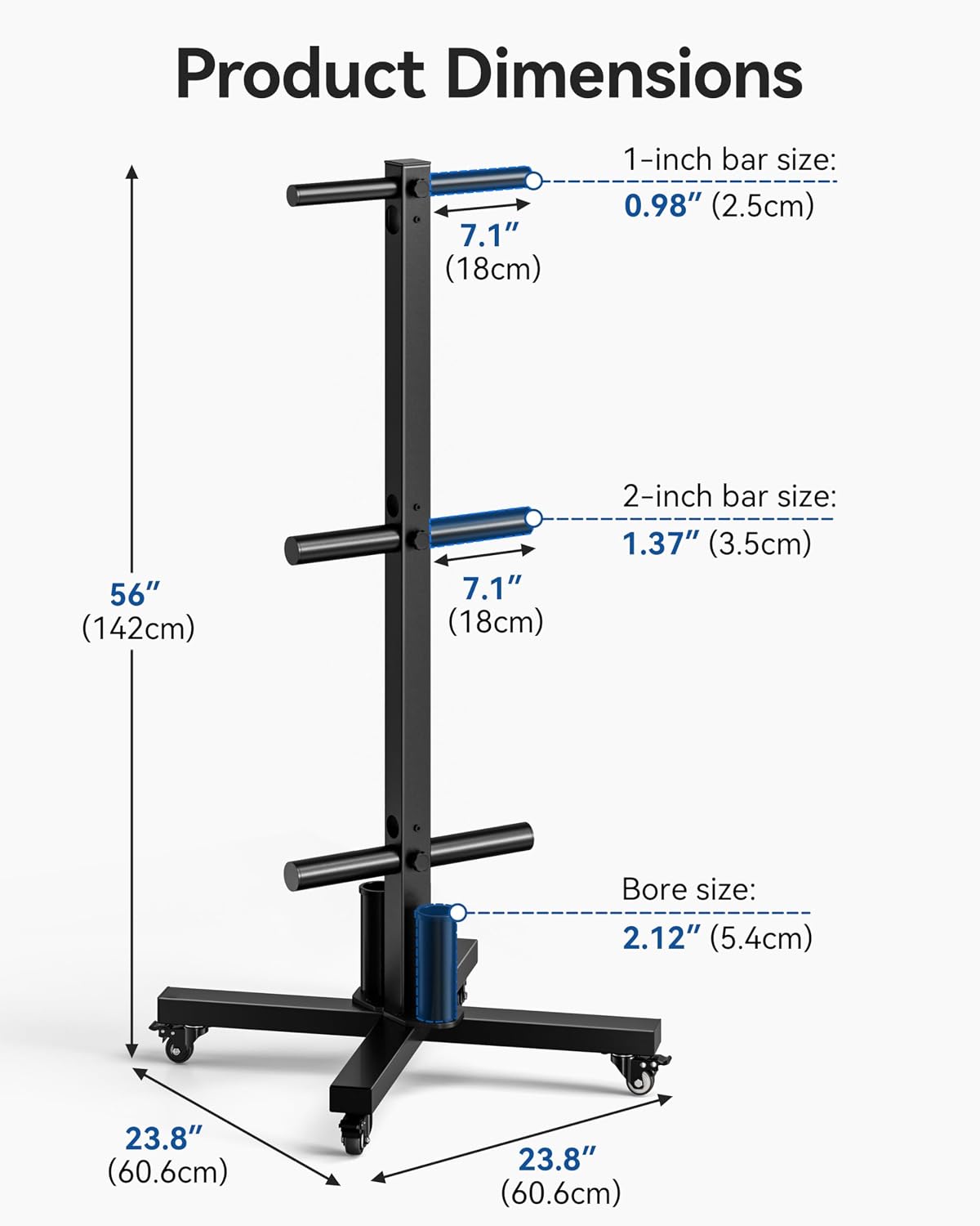 Movable Dual Plate Barbell Storage Rack