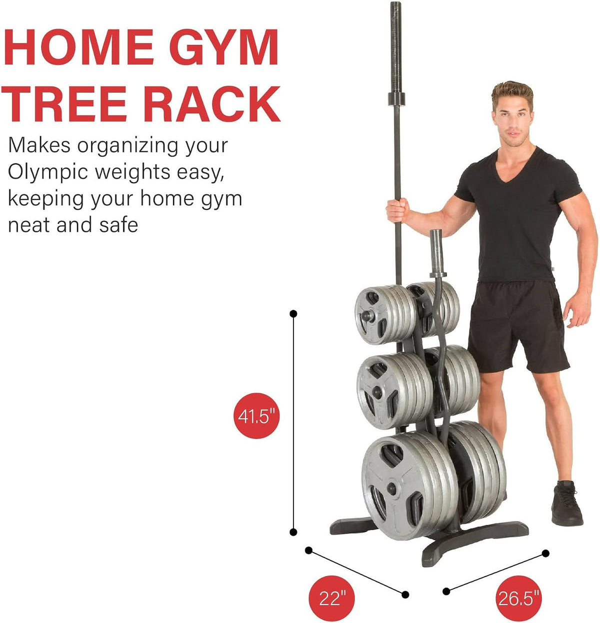 Heavy Chrome Olympic Plate Barbell Rack