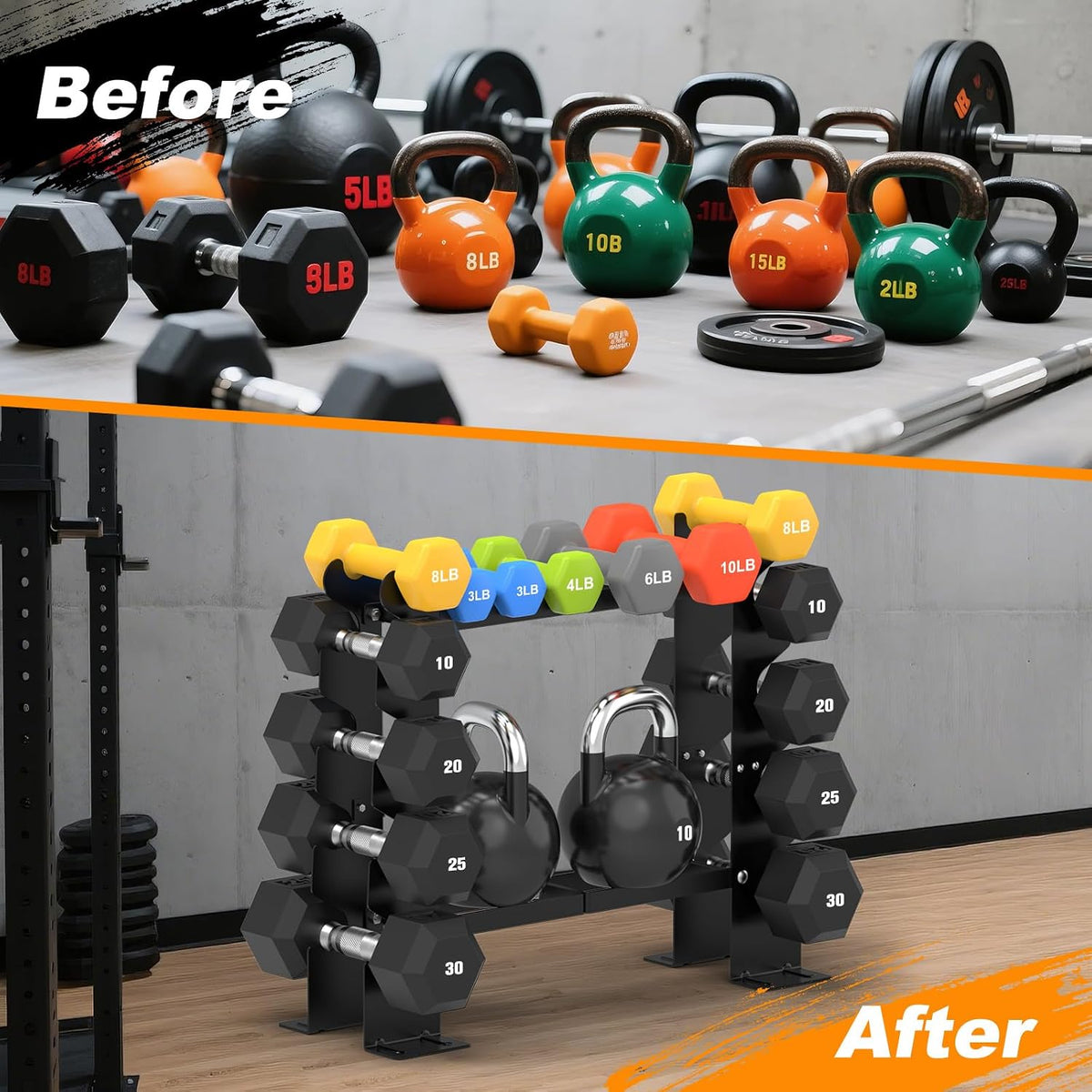 Five Tier Heavy Steel Dumbbell Storage Rack