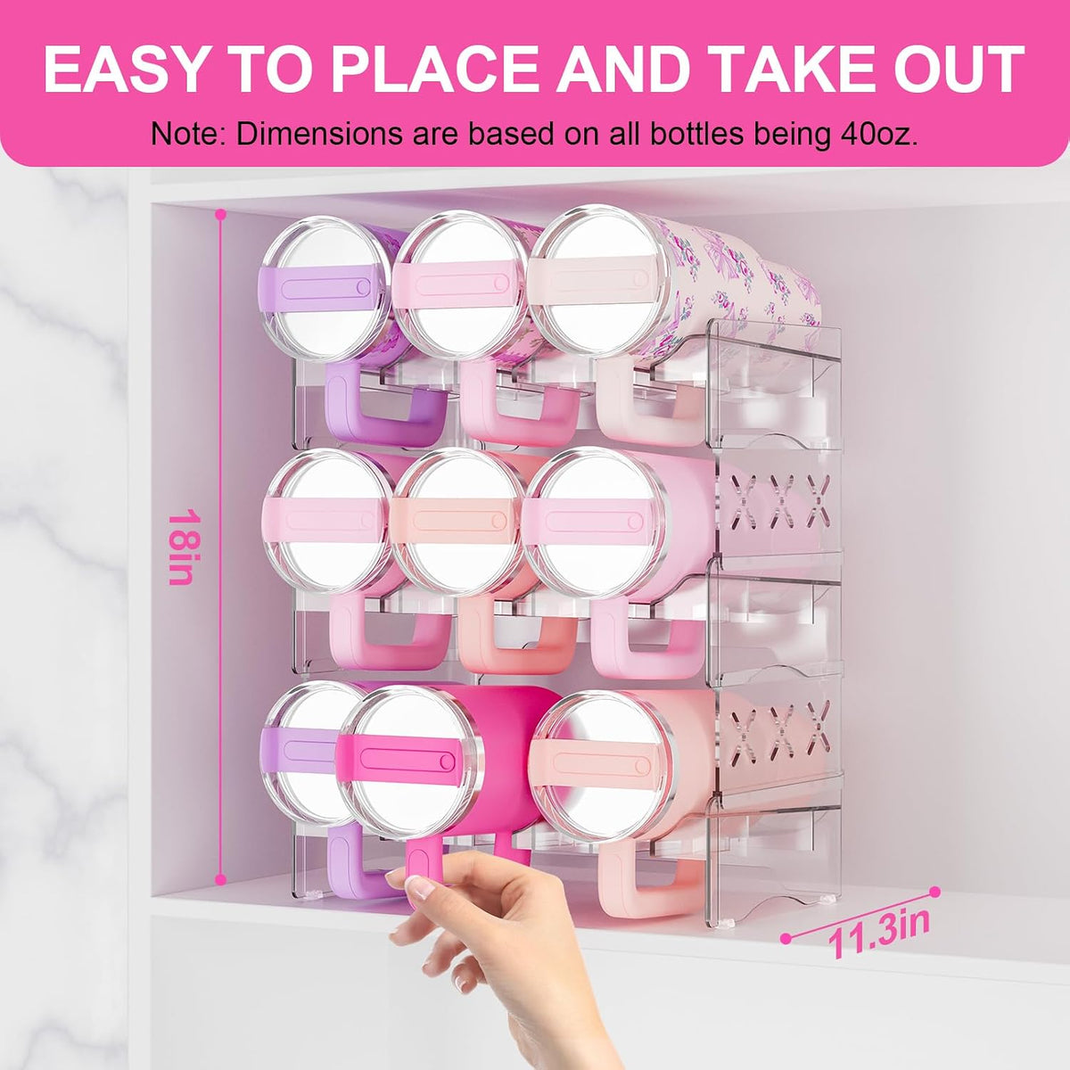 Stackable Large Cup Storage Organizer