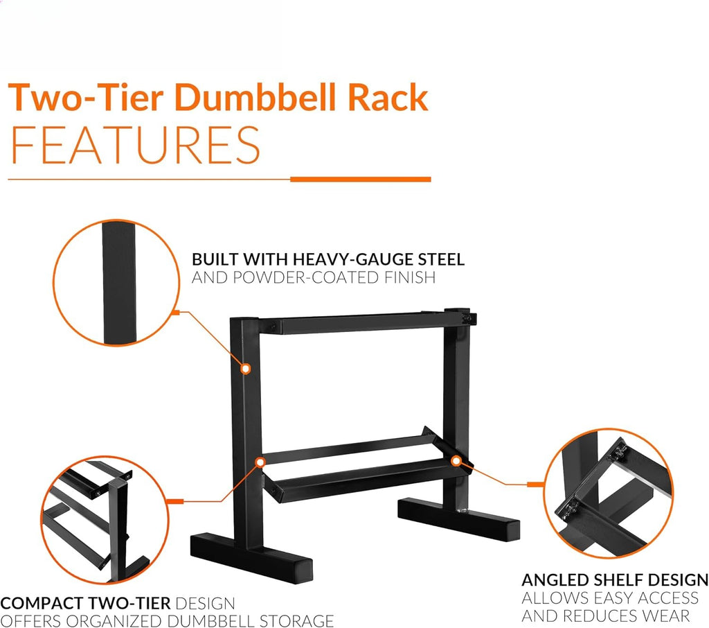 Two Tier Steel Hex Dumbbell Storage Rack