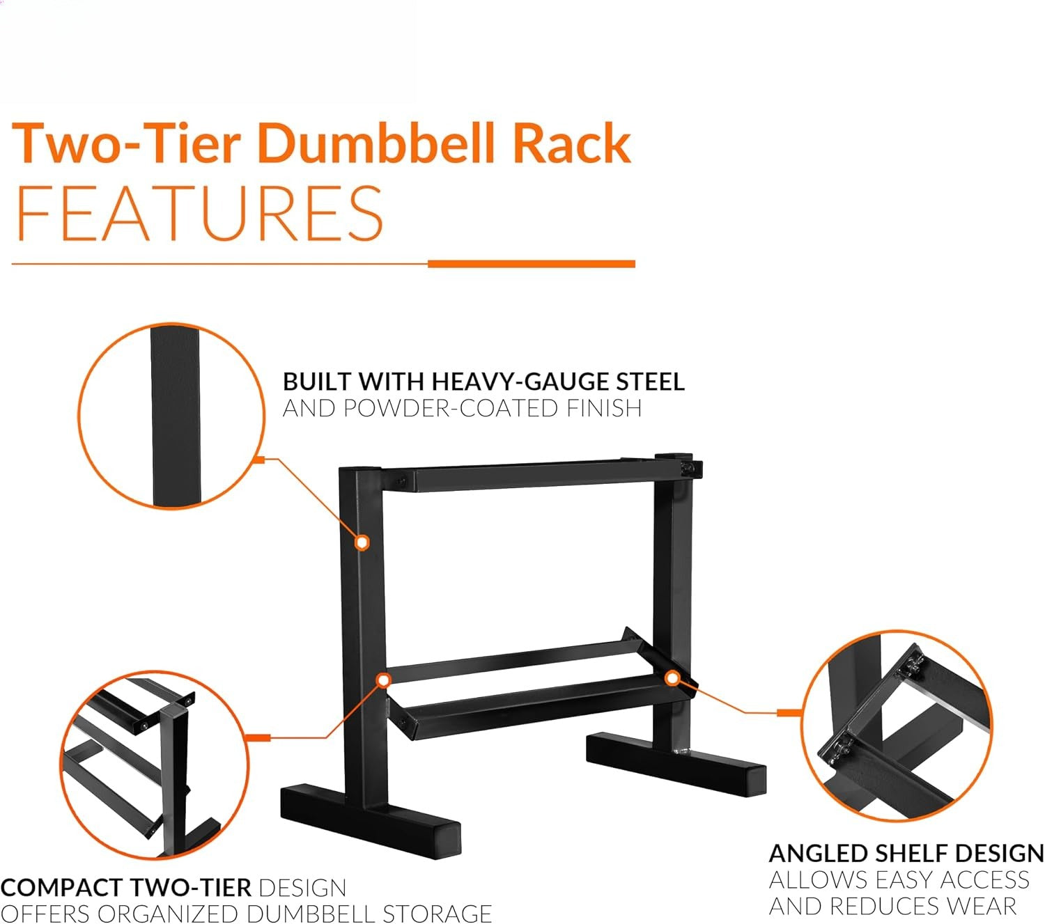 Two Tier Steel Hex Dumbbell Storage Rack