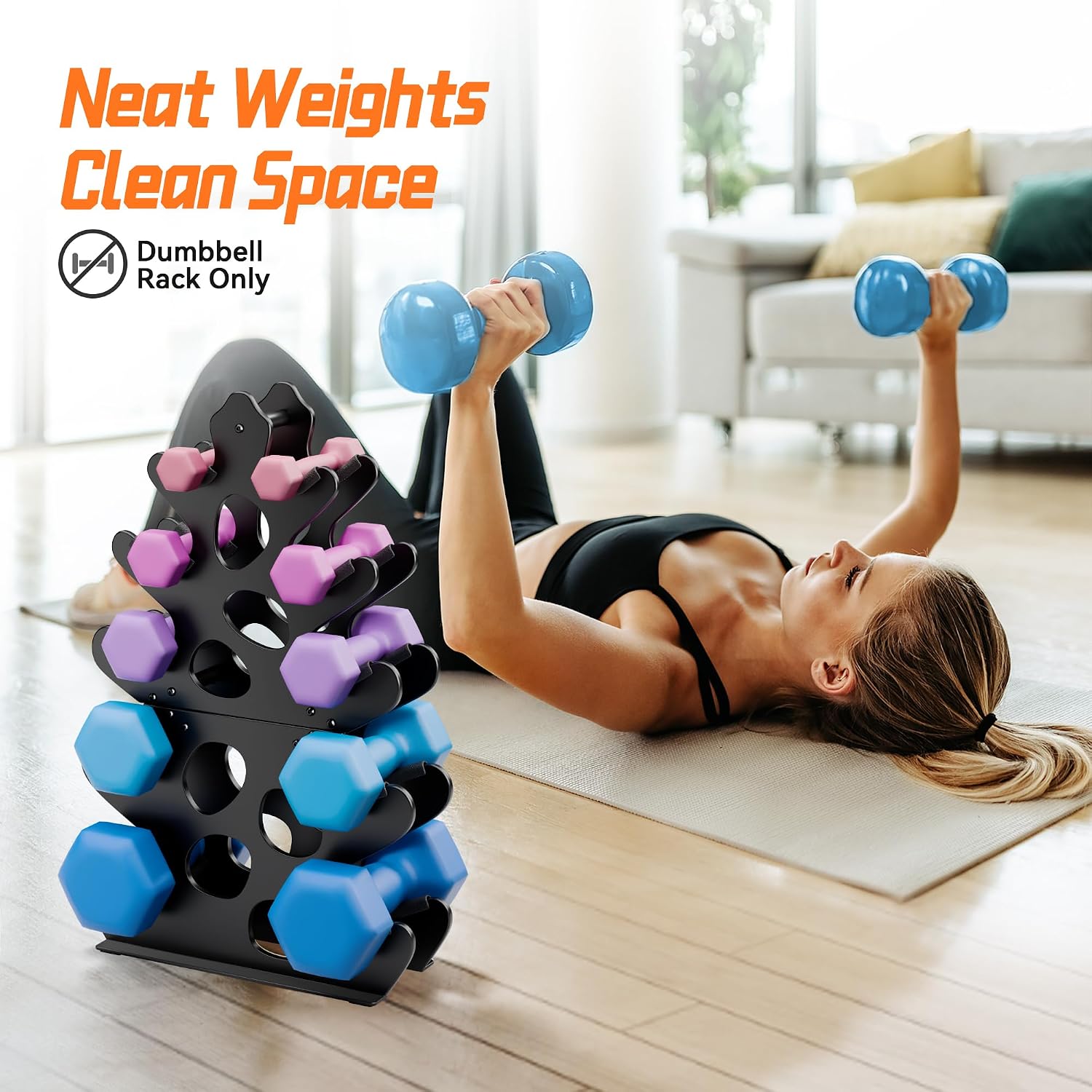 Four Tier Home Gym Dumbbell Storage Rack