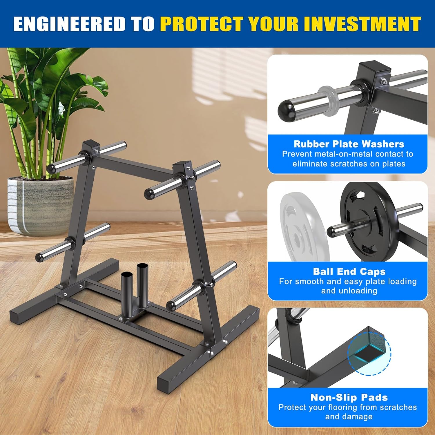 Heavy Olympic Plate Tree Storage Rack