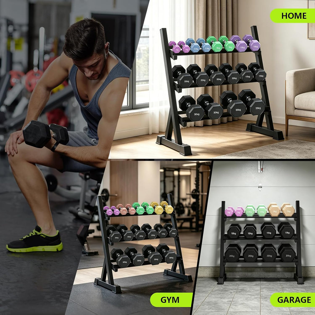Steel Three Tier Dumbbell Storage Rack