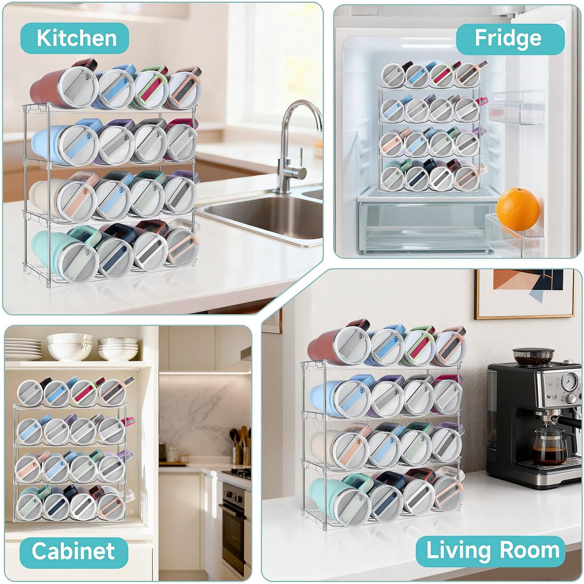 4-Tier Stackable Cup Organizer