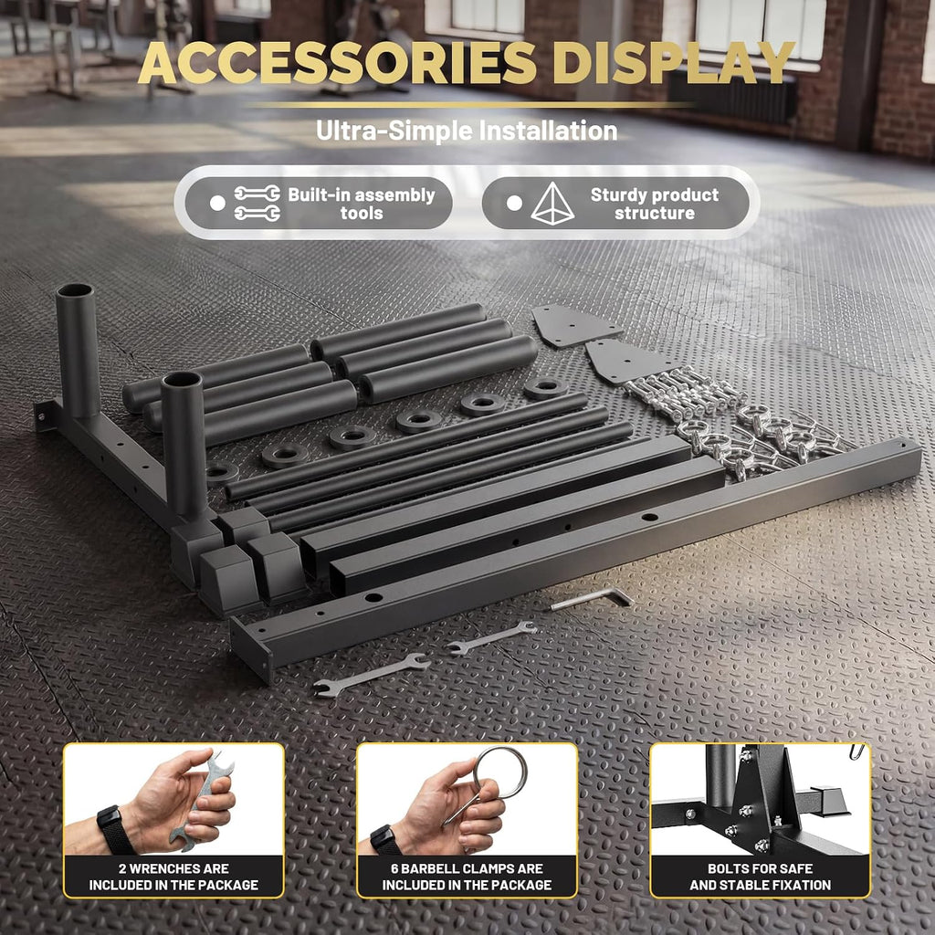 Heavy Dual Size Plate Barbell Storage Rack
