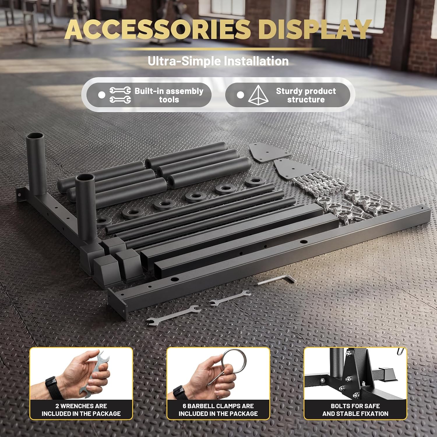 Heavy Dual Size Plate Barbell Storage Rack