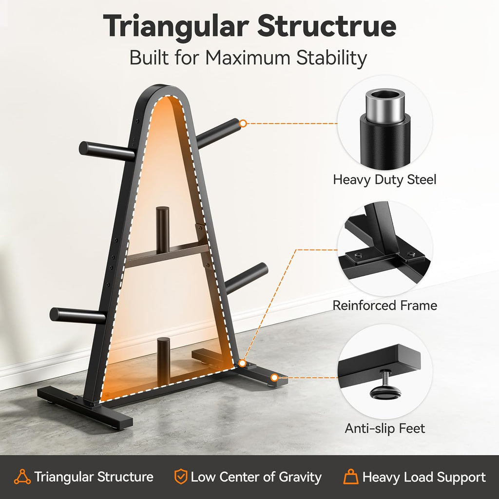 Compact Home Gym Weight Plate Storage Rack