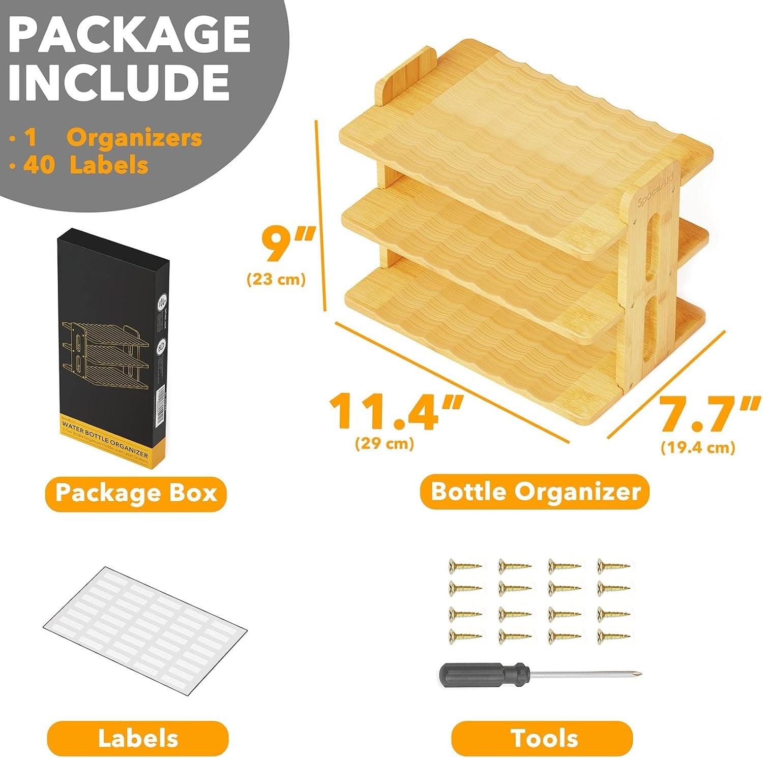 3-Tier Bamboo Bottle Storage Rack