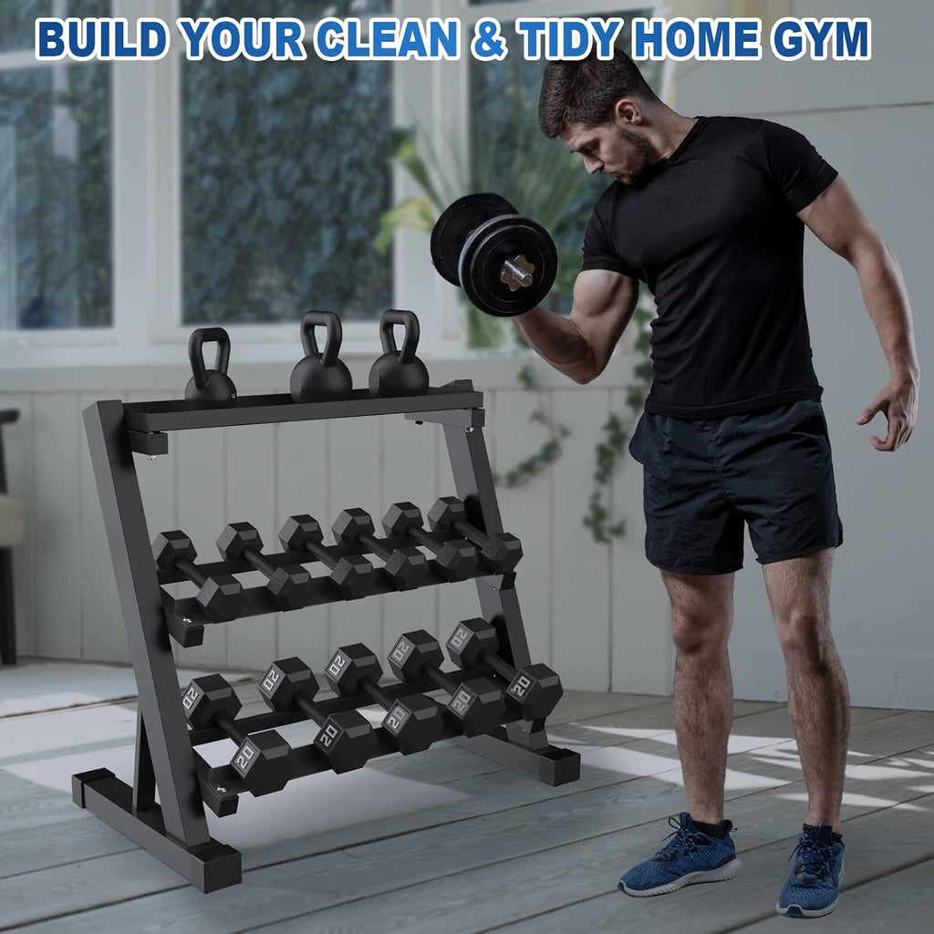 Three Tier Heavy Dumbbell Storage Rack