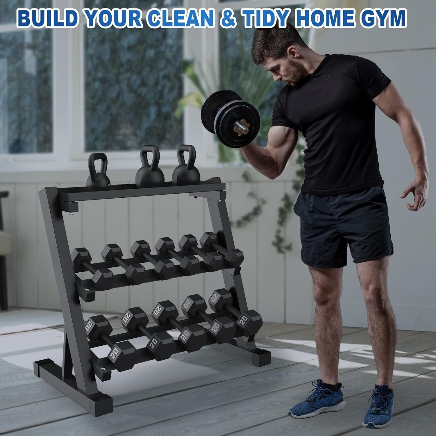 Three Tier Heavy Dumbbell Storage Rack