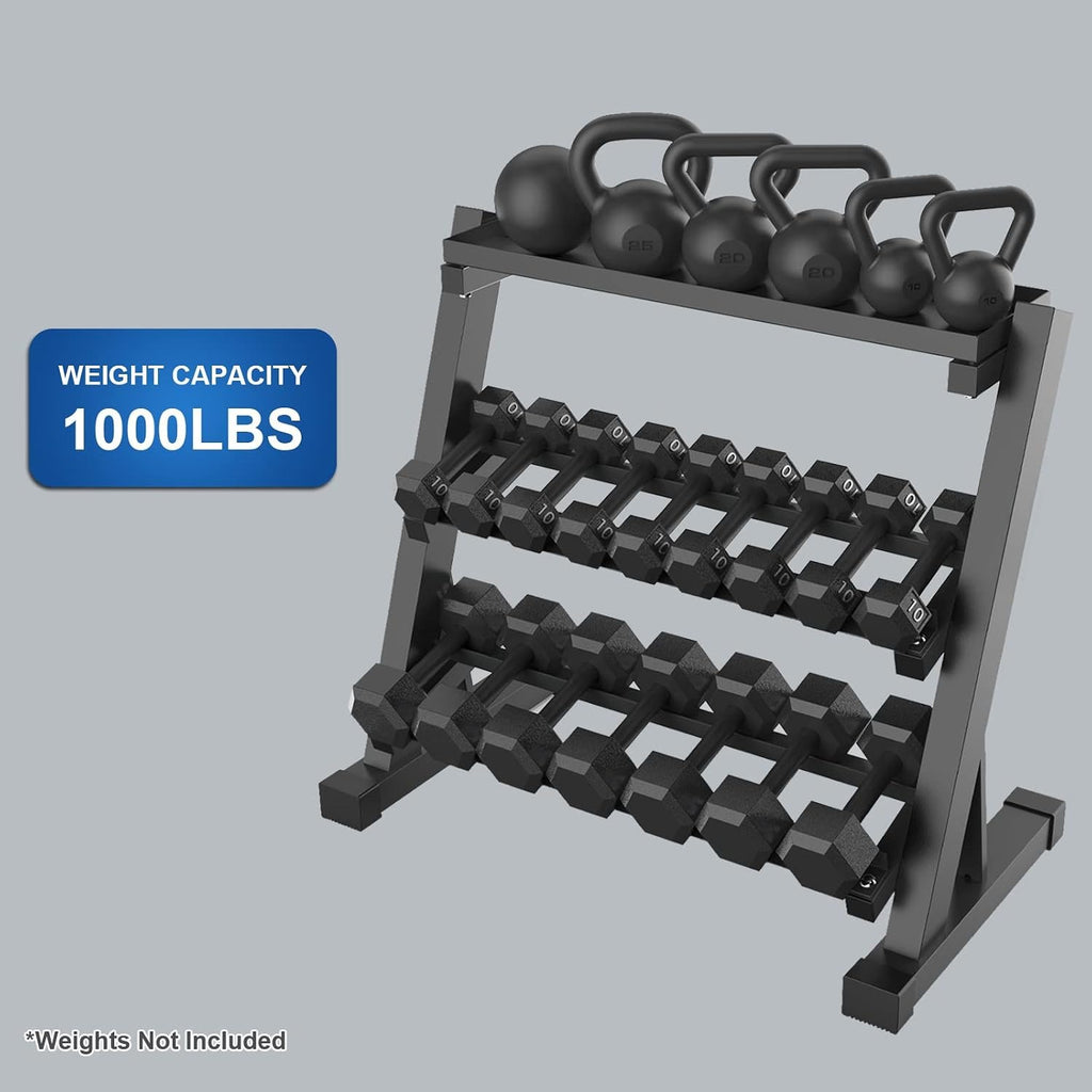 Three Tier Heavy Dumbbell Storage Rack